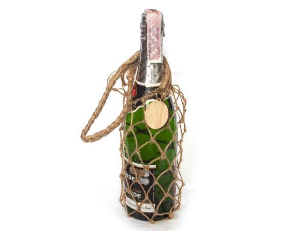 Сумка авоська для вина - EcoGG - джутова, 1л, крафтова. - Зображення 2